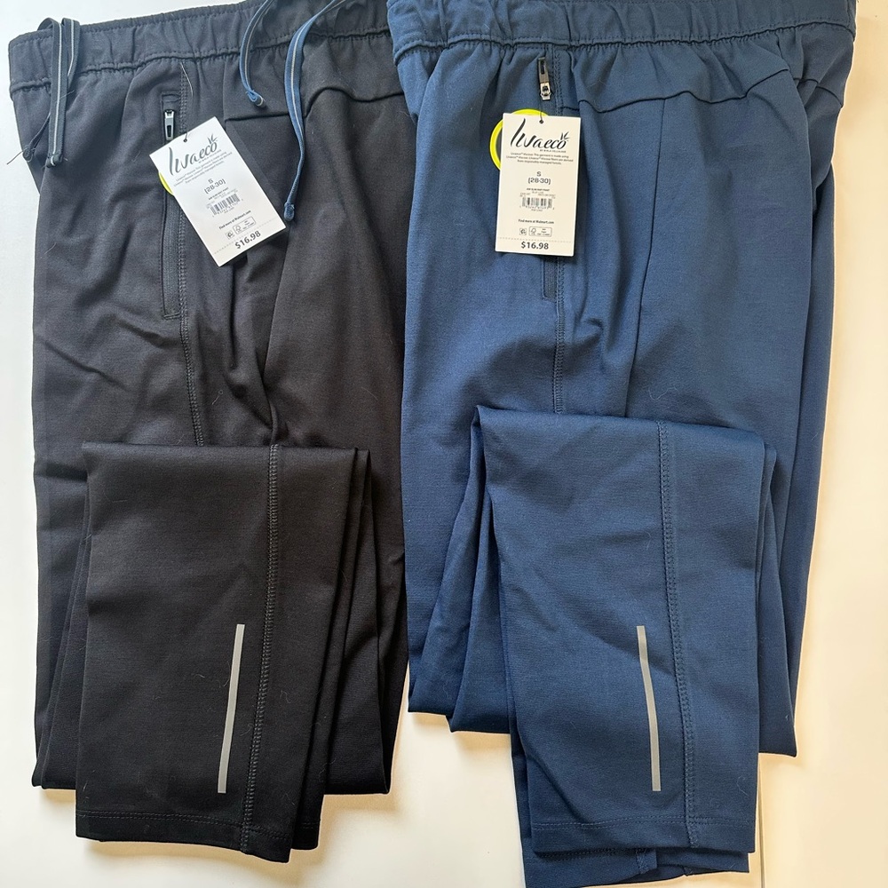 Men's Black and Navy Joggers